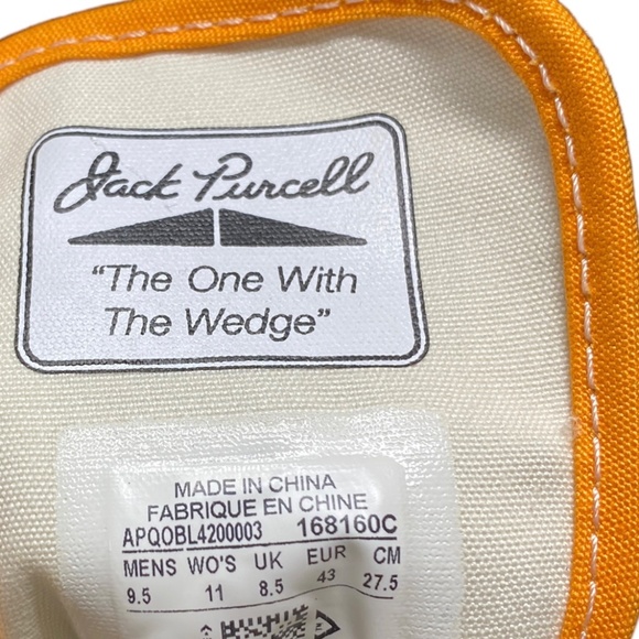 Converse Jack Purcell Low Suede Cream Orange Men Sneakers Custom 168160C-CROGWT - Picture 9 of 10